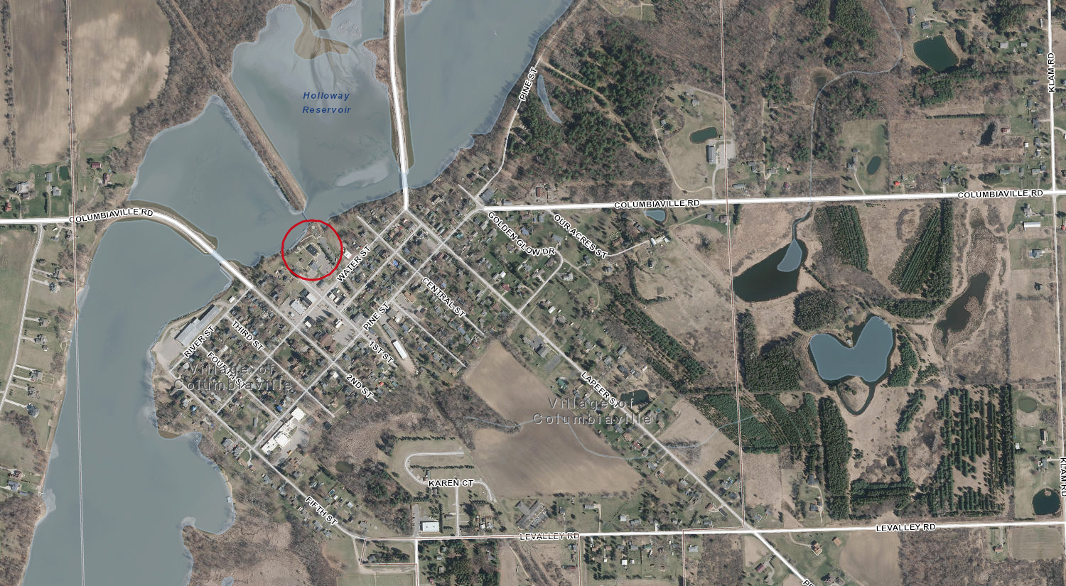 Satellite View of Marathon Twp Showing New Polling location